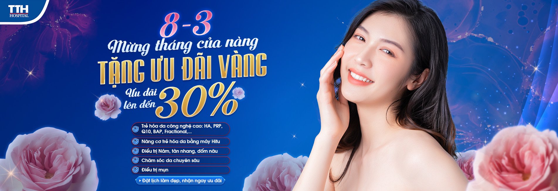 Mừng tháng của Nàng - khoa da liễu Bệnh viện Đa khoa TTH Quảng Bình tặng ưu đãi tới 30%